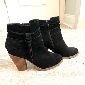 Sole Society black suede booties